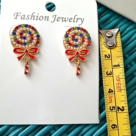 Christmas Lollipop 🍭 Earrings - Picture 2 of 2